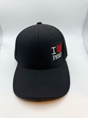Black "I ♥ Peru" Embroidered Baseball Cap